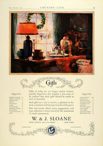 1923 Ad W & J Sloane Logo Christmas Gifts Store Tea Set Candlesticks Book COL3