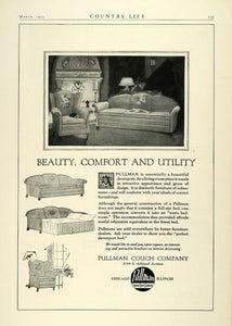 1923 Ad Pullman Couch Co Chicago Illinois Living Room Furniture Sofa Bed COL3