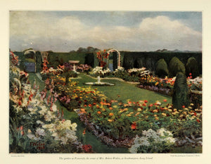 1922 Print Mrs. Robert Waller Vynecroft Garden Southampton Long Island COL3