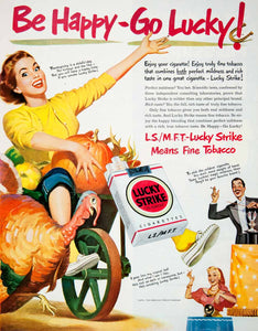 1950 Ad Lucky Strike Cigarettes Tobacco Turkey Magician Fortune Teller COLL1
