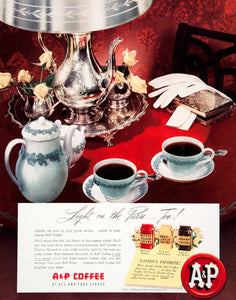 1950 Ad Red Circle Bokar Eight OClock Coffee A&P Food Store Decanter COLL1