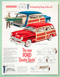 1950 Ad Country Squire Station Wagon Ford Motor Vehicles Dearborn COLL1