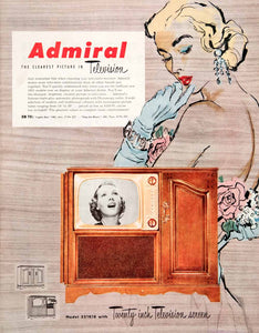 1951 Ad Admiral Television Phonograph Combination Cabinet Dynamagic Radio COLL1