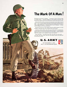 1951 Ad United States Army Air Force Recruit Uniform Soldier Mark Man Tank COLL1