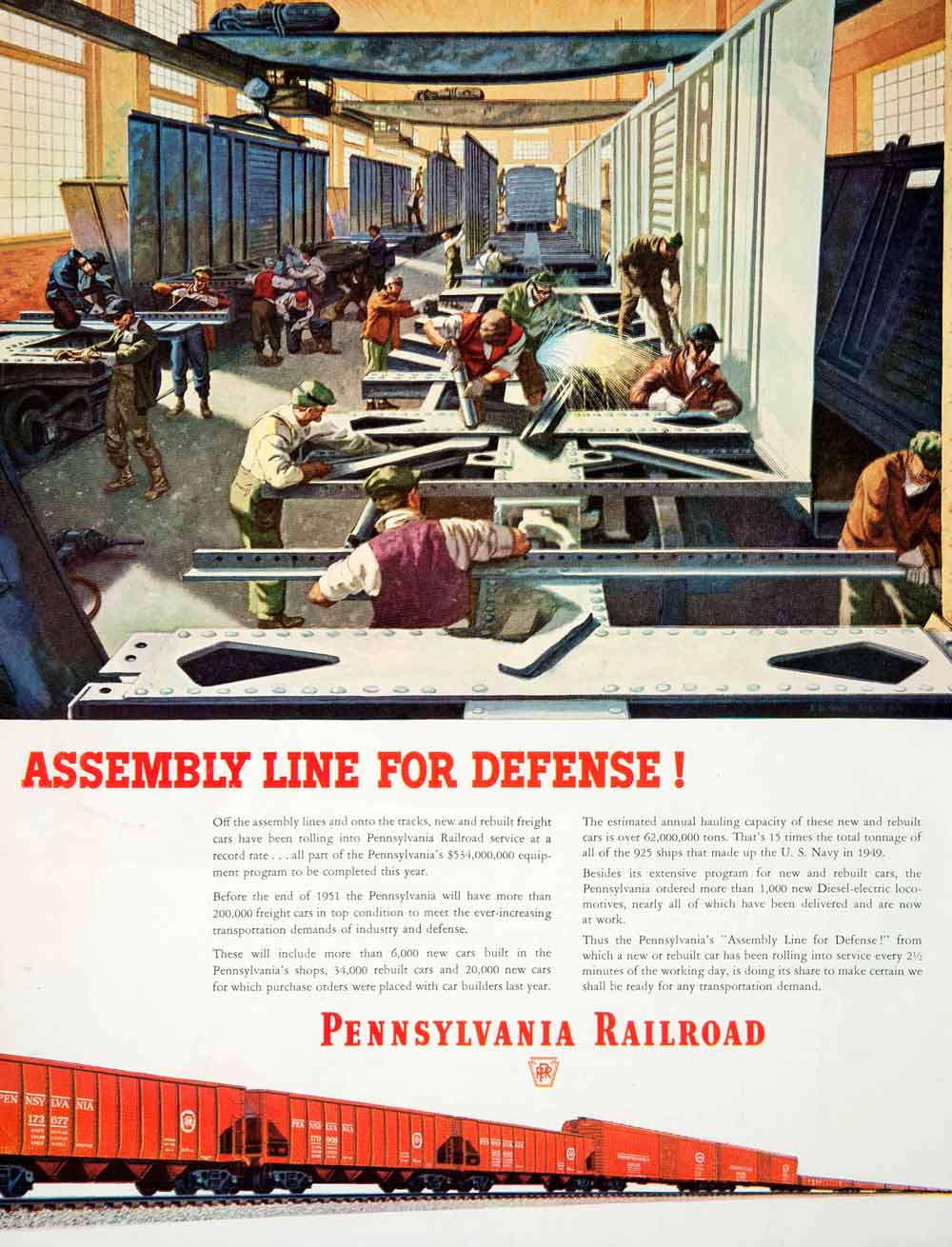 1951 Ad Pennsylvania Railroad Railway U S Navy Locomotive Train COLL2