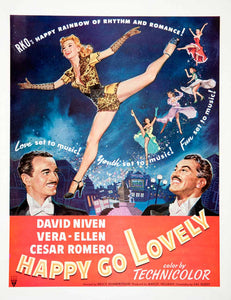 1951 Ad Happy Go Lovely Movie Dance Vera-Ellen David Niven Technicolor RKO COLL2