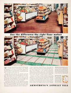 1951 Ad Armstong Asphalt Tile Grocery Store Floor Remodel Lancaster COLL2