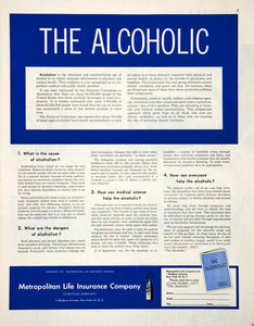1951 Ad Book Pamphlet Alcoholism Metropolitan Life Insurance Company COLL2