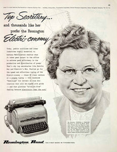 1951 Ad Electri-conomy Remington Rand Typewriter Theresa J. Paulian COLL2