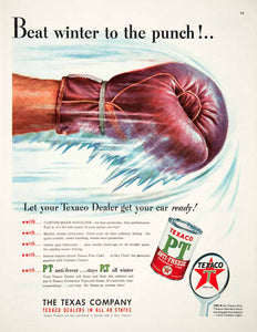 1950 Ad Texaco Permanent Type Anti-Freeze Texas Company Punch Winter COLL2