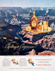 1950 Ad Calvert Reserve Blended Whiskey Grand Canyon Challenge Comparison COLL2