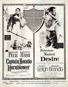 1951 Ad Movie Captain Horatio Hornblower A Streetcar Named Desire Peck COLL2