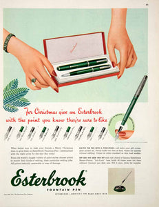 1951 Ad Esterbrook Fountain Pen Gift Box Interchangeable Tips Point COLL2