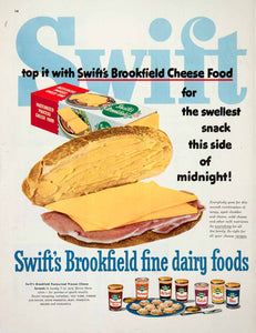 1952 Ad Swift's Brookfield Cheese Old York Bacon Olive Pimiento Bleu COLL3