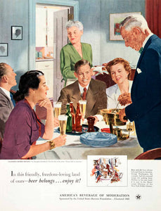 1952 Ad Beer United States Brewers Douglass Crockwell Home Life America COLL3