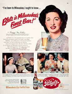 1951 Ad Blatz Beer Maggi McNellis Radio Fashion Jetta Muntain Ceil Chapman COLL3