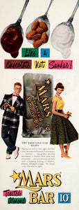 1952 Ad Mars Bar Roasted Almonds Nougat Milk Chocolate Boy Girl Candy COLL3