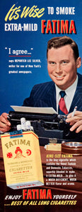 1950 Ad Fatima Cigarette Lee Silver Reporter New York Newspaper Cameron COLL3