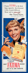 1950 Ad Fatima Cigarettes Deems Taylor Painter Theater Designer Turkish COLL3