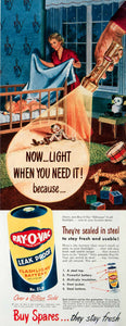 1950 Ad Ray-o-Vac Batteries Billioneer Flashlight Steel Madison Winnipeg COLL3