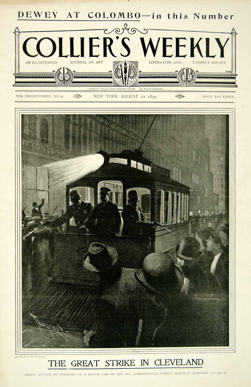 1899 Cover De Thulstrup Cleveland Ohio Streetcar Strike Big Consolidated COLL4