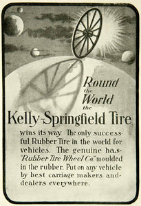 1900 Ad Kelly-Springfield Tire Rubber Wheel Car Part Automobile Carriage COLL4