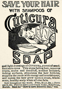 1900 Ad Cuticura Soap Shampoo Potter Drug Chemical Dandruff Health Beauty COLL4