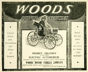 1900 Ad Woods Motor Vehicles Chicago Illinois Carriage Electric Wabash COLL4
