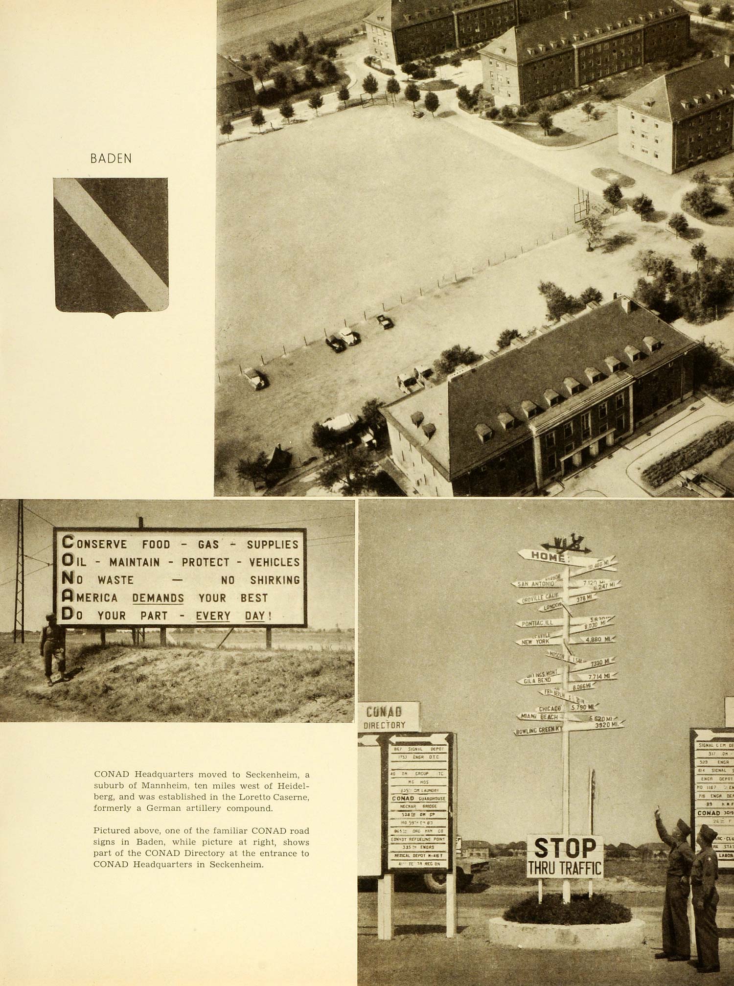 1945 Print Seckenheim Germany Mannheim Conad Baden Weather Vane World War CON1