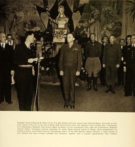 1945 Print Brigadier General Edmund Sebree Patch Ceremony Nancy France CON1