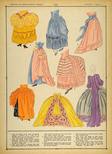 1922 Pochoir Louis XVI French Lady Dress Skirt Costume - ORIGINAL COS1