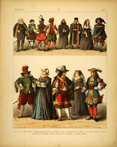 1882 Costume German Renaissance Men Women Clergy Dress - ORIGINAL COS2