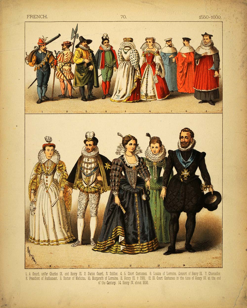 1882 Costume French Renaissance Court Dress Queen King - ORIGINAL COS2