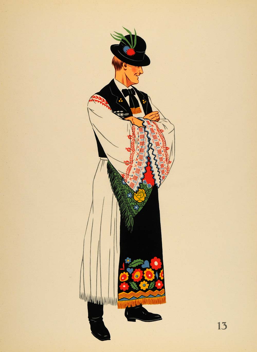 1939 Peasant Costume Man Mezokovesd Hungary Lithograph - ORIGINAL COS4 Period Paper Historic Art LLC 1939 Peasant Costume Man Mezokovesd Hungary Lithograph - ORIGINAL COS4 Period Paper Historic Art LLC