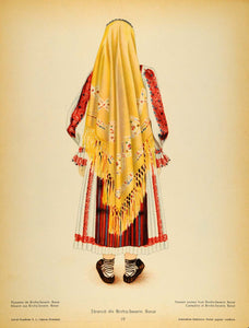 1937 Folk Costume Peasant Woman Birchis Romania Prints - ORIGINAL COS5