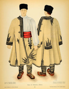 1937 Costume Fur Hat Romanian Peasant Man Oltenia Print - ORIGINAL COS5
