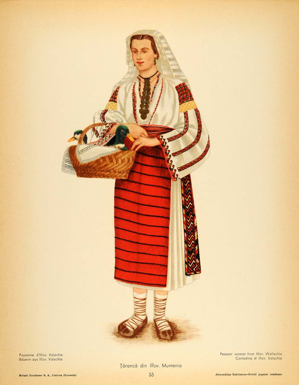 1937 Costume Romania Peasant Woman Ilfov Prints SET - ORIGINAL COS5
