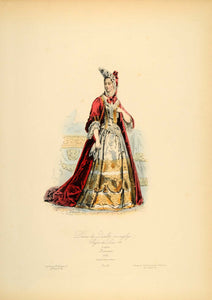 1870 Engraving French Lady Dressing Gown Costume France - ORIGINAL COS6 - Period Paper
