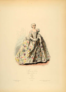 1870 Engraving Paris Fashion Lady Dress Costume France
