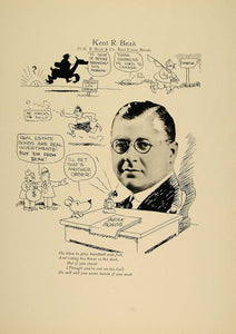1923 Print Kent R. Beak Chicago Real Estate Bond Broker - ORIGINAL CP1
