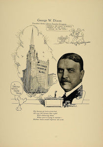 1923 Print George W. Dixon Chicago Temple Building - ORIGINAL CP1