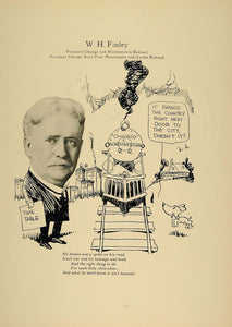 1923 Print W. H. Finley Chicago Northwestern RR Chicago - ORIGINAL CP1