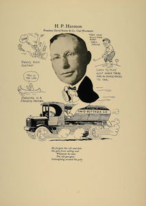 1923 Print H.P. Harmon David Rutter Coal Truck Chicago - ORIGINAL CP1