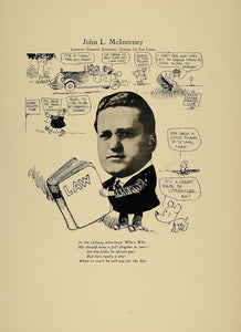 1923 Print John L. McInerney Chicago Lawyer Soo Lines - ORIGINAL CP1