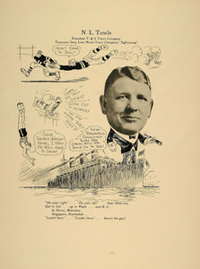 1923 Print N. L. Towle Chicago T. S. Tours Gray Line - ORIGINAL CP1