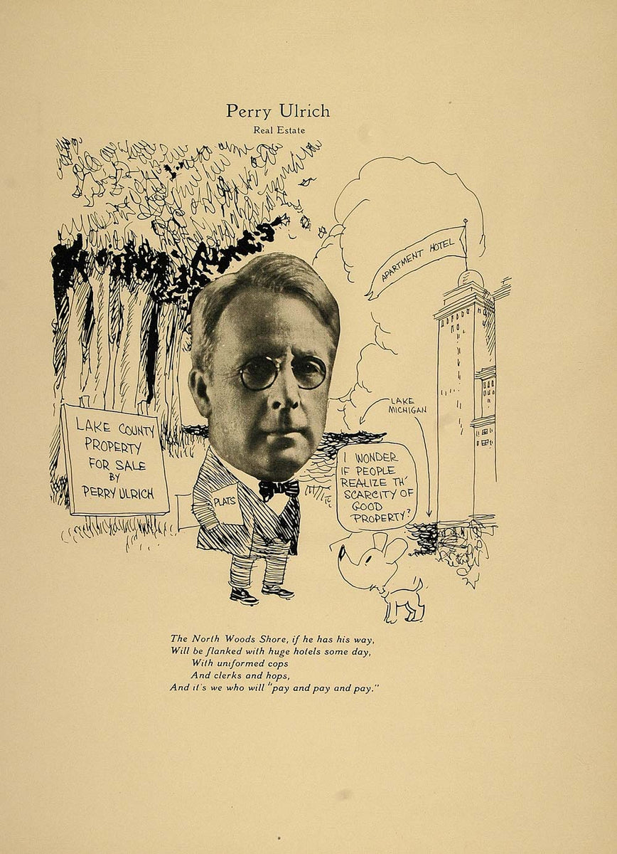 1923 Print Perry Ulrich Chicago Real Estate Developer - ORIGINAL CP1 ...