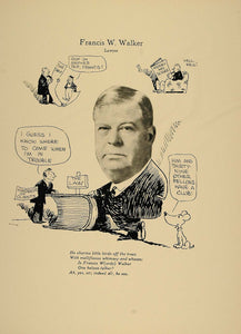 1923 Print Francis W. Walker Chicago Lawyer Attorney - ORIGINAL CP1
