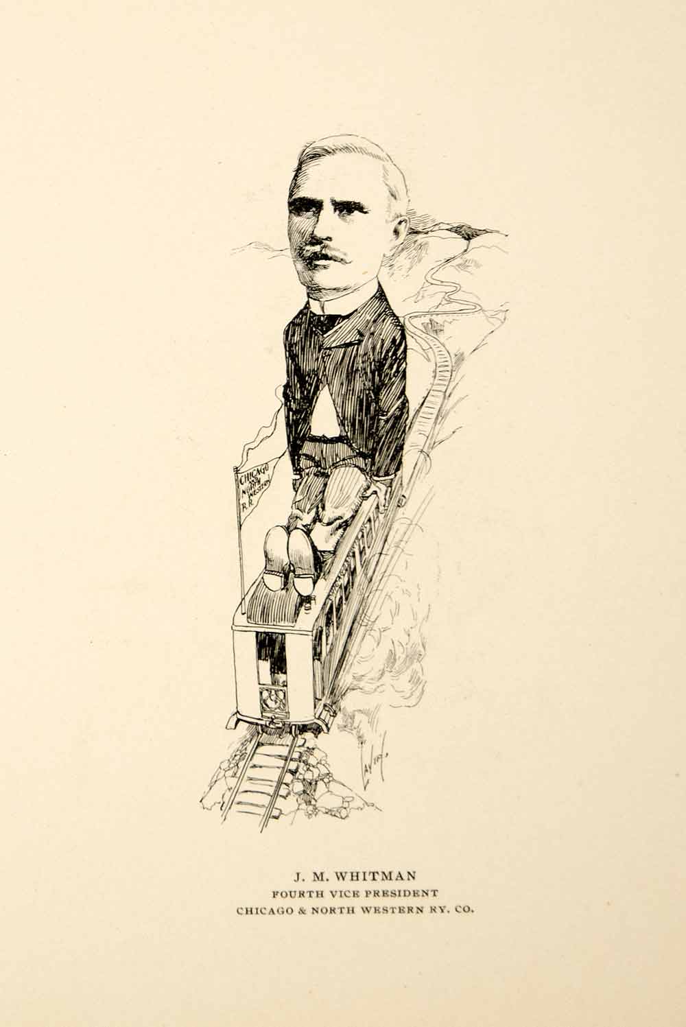 1904 Lithograph J.M. Whitman Vice President Chicago North West D.J. Lavin CPC1