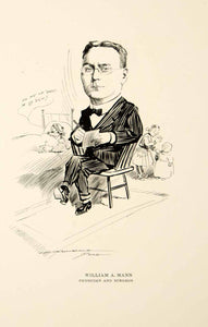 1904 Lithograph William A. Mann Physician Surgeon Chicago Illinois Cartoon CPC1