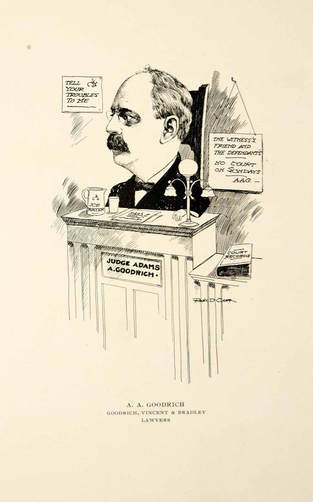 1904 Lithograph A.A. Goodrich Lawyer Chicago Illinois Robert D. Carr Art CPC1